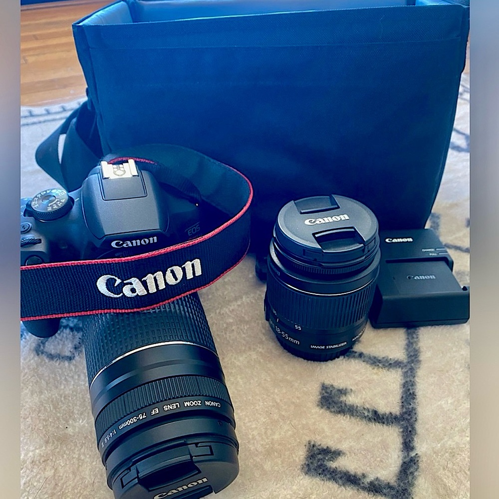 *NEW* Canon EOS Rebel t7 camera, lens, and carrying case bundle